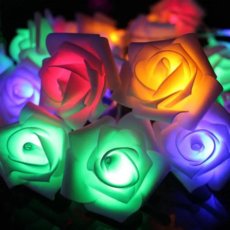 LED Pink Rose Flower String Lights USB powered for Wedding Home Party Birthday Festival Indoor Outdoor Decorations 1.5M/3M Oasis Select colorful