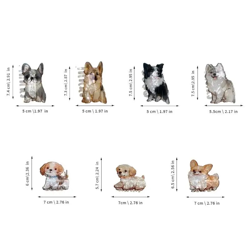 Puppy Dog Hair Claw Clips | Cartoon Acrylic Shark Clips Hair Claw Clip Oasis Select