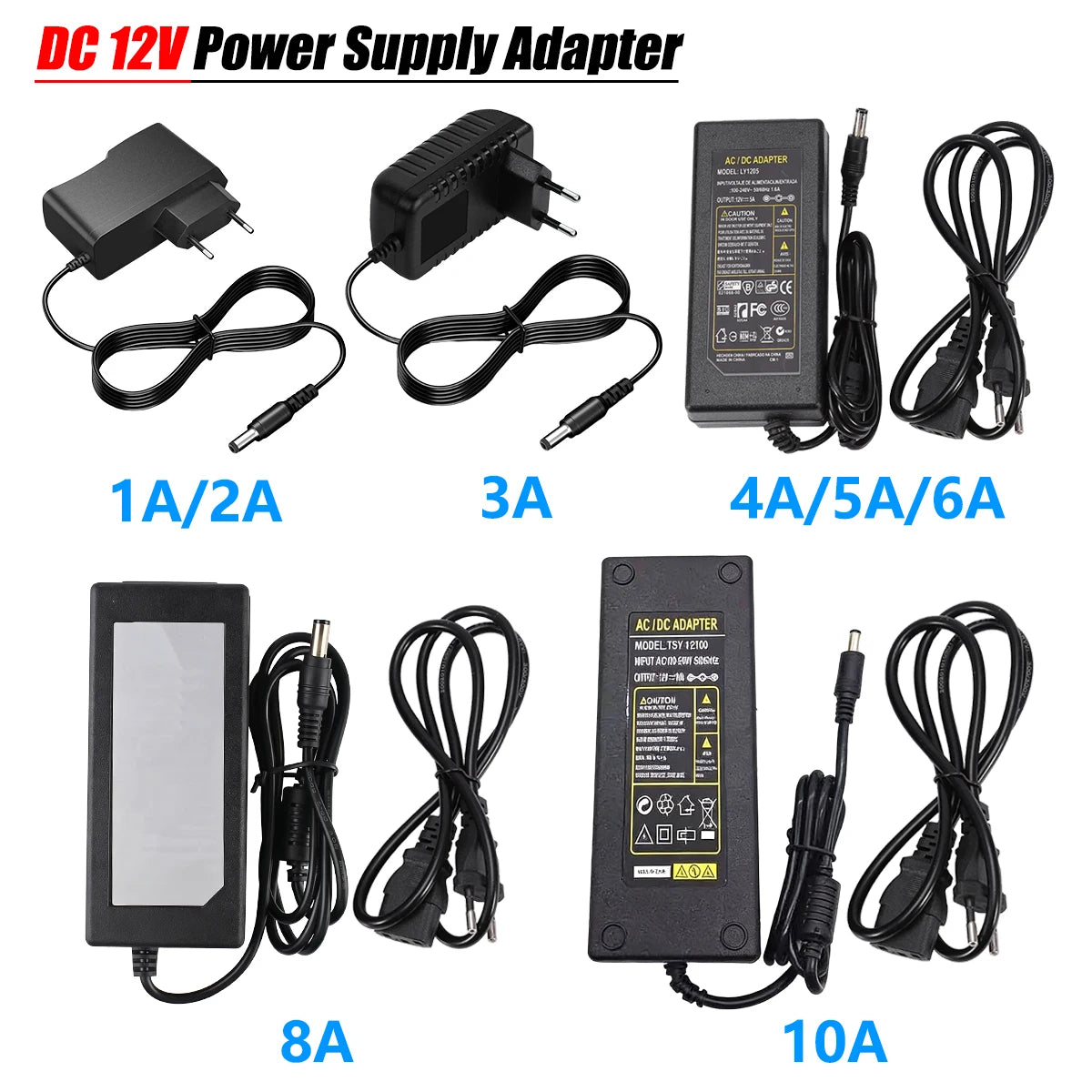 Power Supply AC 220V 110V TO DC 12V Power Supply Adapter 1A 2A 3A 4A 5A 6A 8A 10A Lighting Transformer For Router Oasis Select 12V 10A US Plug