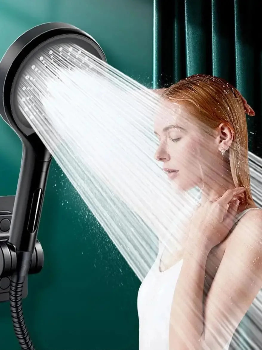New Excellent Super Boost Black 3 Modes SPA Shower Head Water Saving Rainfall Anion Filter Big Flow Shower Bathroom Accessories Oasis Select