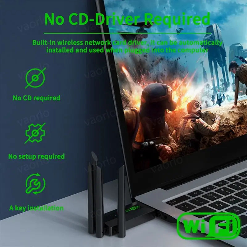 1200Mbps WiFi USB Adapter Dual Band 2.4G+5Ghz Wi-Fi Dongle 4 Antenna 802.11AC USB3.0 High-Speed Wireless Card Receiver PC/Laptop Oasis Select