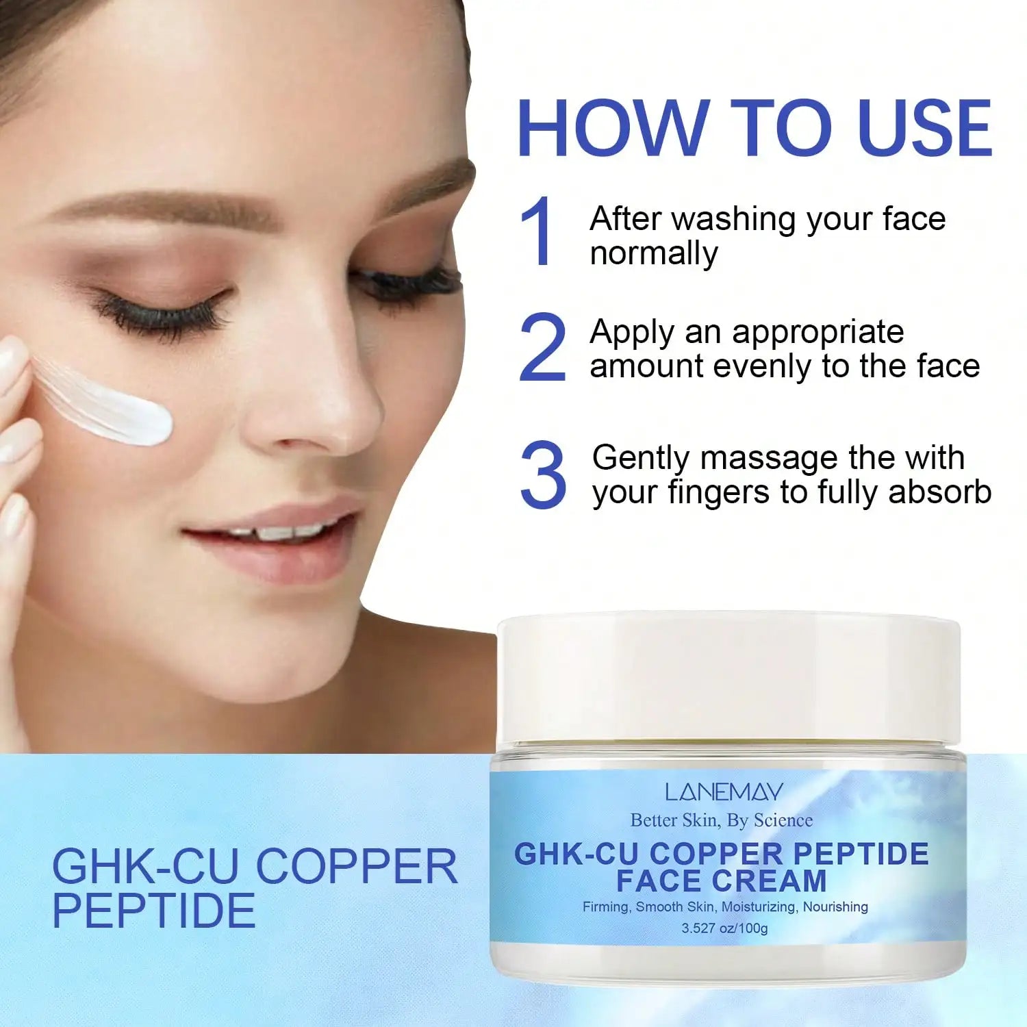 GHK-Cu Copper Peptide Cream | 72H Hydration & Firming Copper Peptide Cream Oasis Select