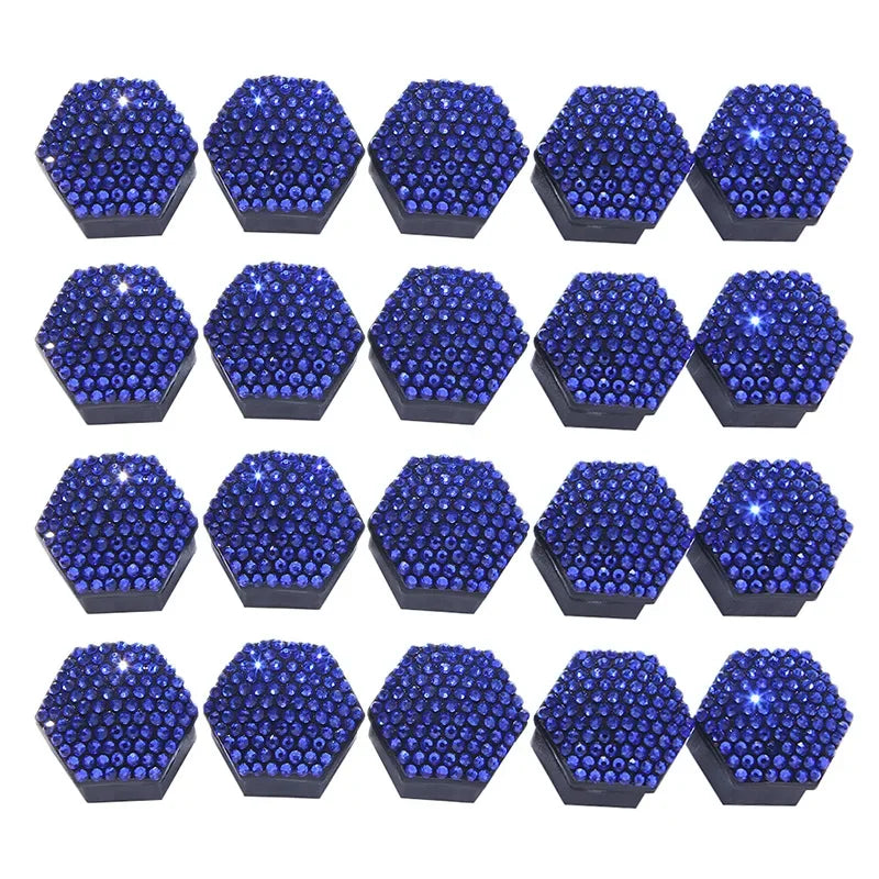 1Set Car Tire Screw Protection Cover Diamond-studded Hub Caps Anti-Rust Wheel Nut Rim Cover Wheel Nut Caps Gift for New Car Oasis Select Blue 21mm 20Pcs