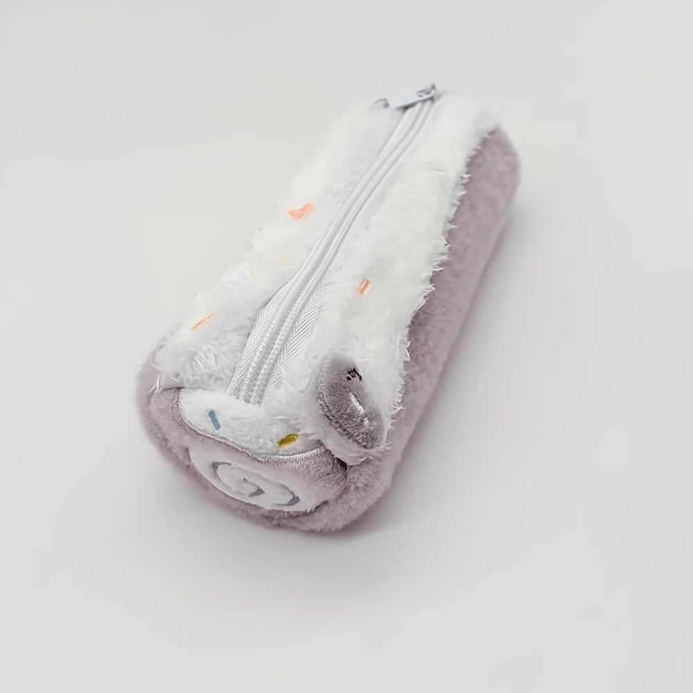 Plush Pencil Case, Cute Stationery Bag, Plush High-value Student Large Capacity Stationery Box Oasis Select PURPLE