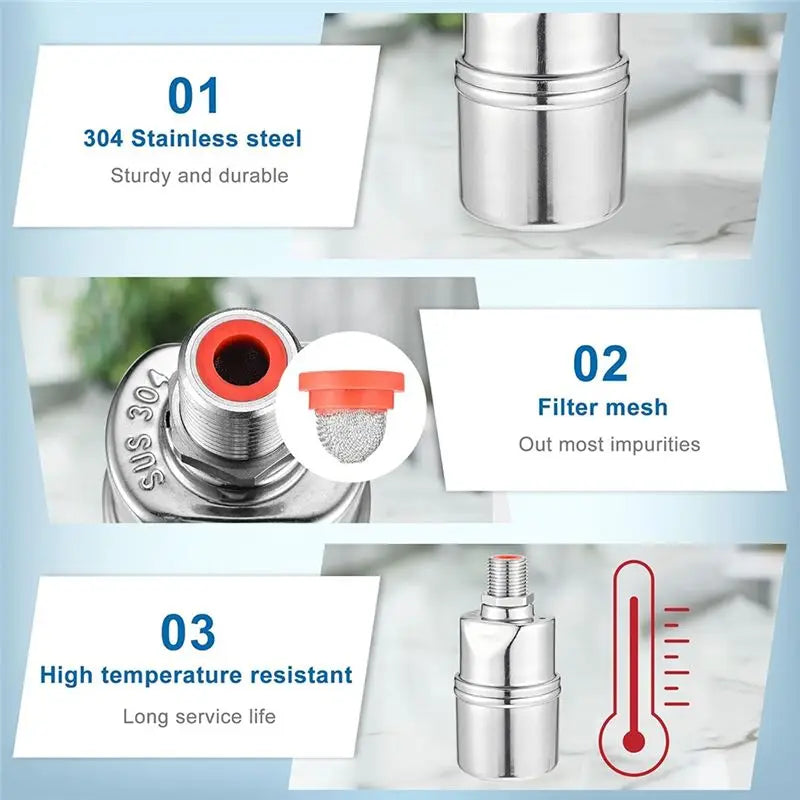 LIKE WISH 1/2Inch 3/4Inch 1Inch Automatic Float Valve, 304 Stainless Steel Fully Automatic Water Level Control Float Valve Oasis Select
