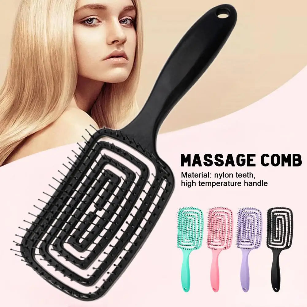 Hollow Curved Detangling Brush – Volumizing Scalp Massage Comb Detangling Hair Brush Oasis Select