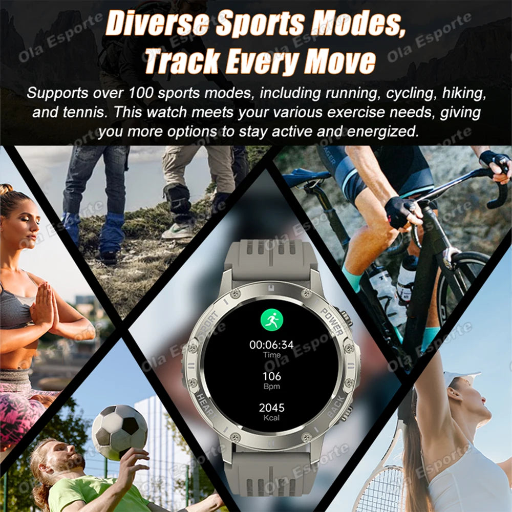 Ola Esporte Military Smartwatch | AMOLED, BT Call, 100+ Sports