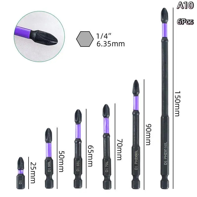 K5 Strong Magnetic Screwdriver High Hardness Bits Set Anti-Slip S2 Standard Non-slip Cross Head Electric Screwdriver Set Oasis Select A10