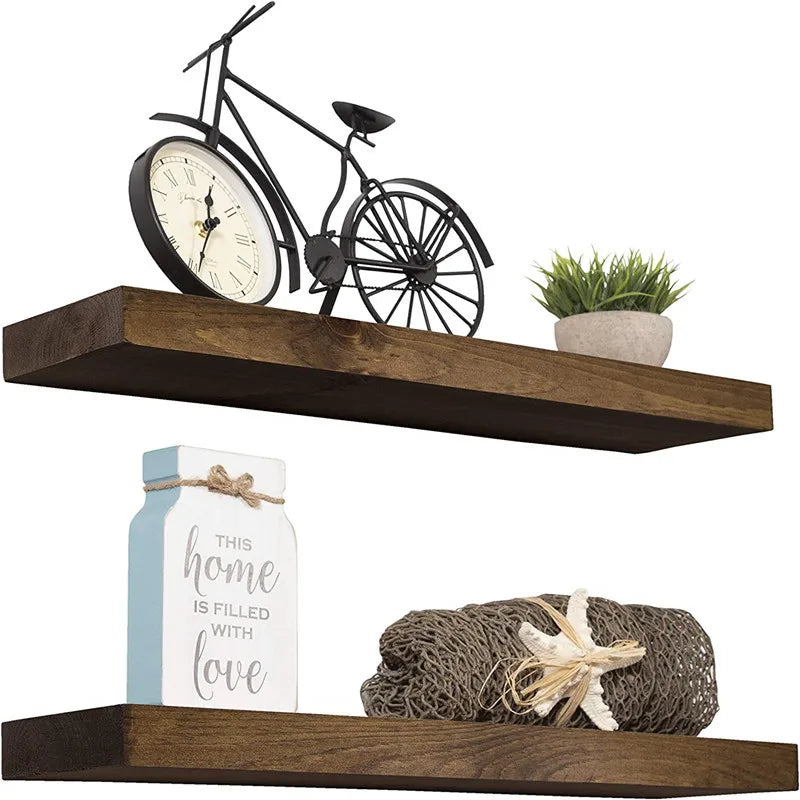 Balcony wall suspended wooden shelving partition Bathroom living room plank wall hanging shelving Oasis Select