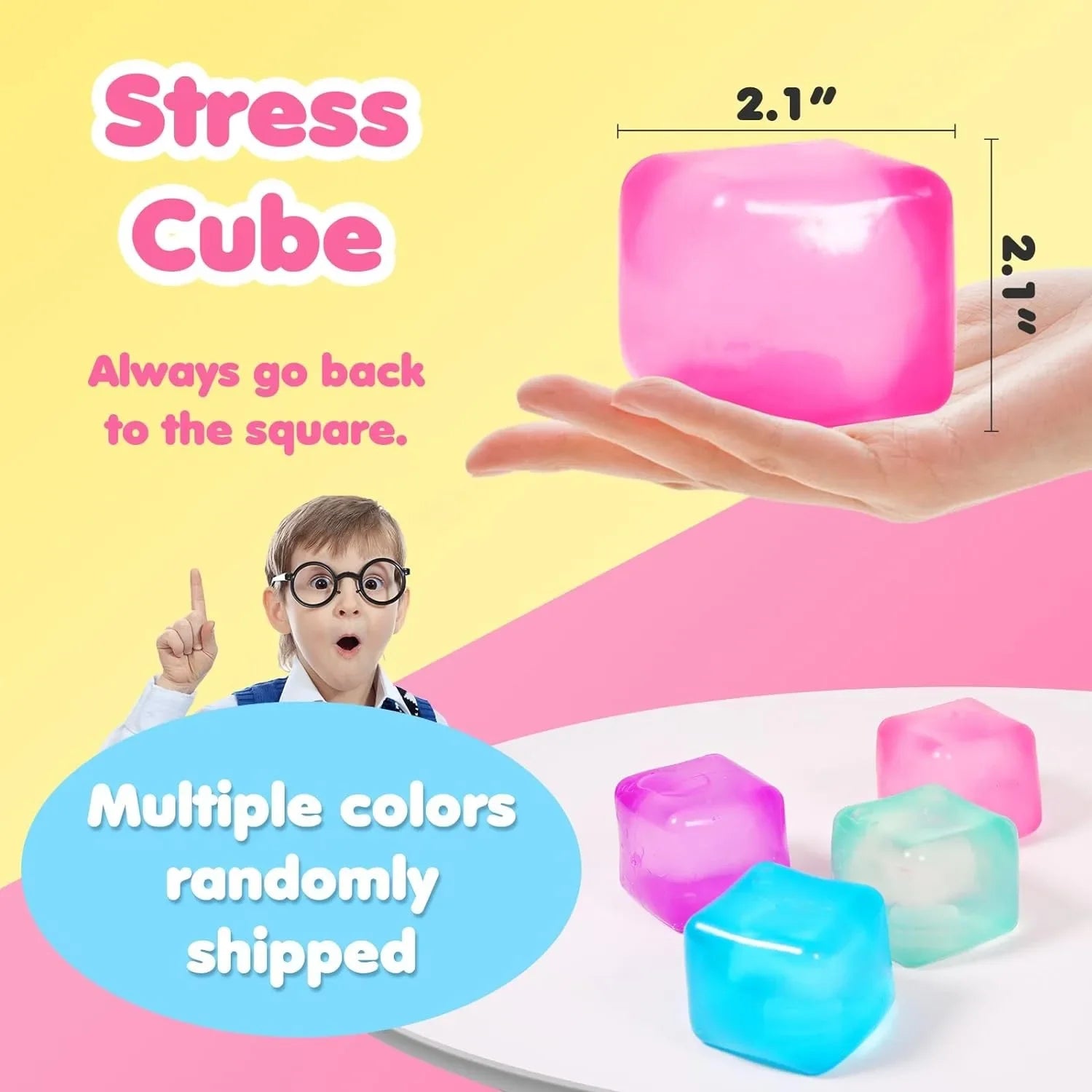 High Density Gel Ice Cube Square Decompression Vent Toy Squishy Stress Ball Squeeze Toys Stress Relief Sensory Toy squeeze toys Oasis Select