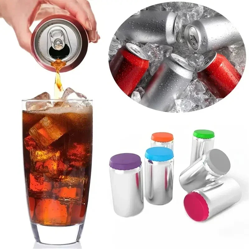 6 Pack Silicone Soda Lid Beverage Can Cover Beer Bottle Caps Juice Can Topper Reusable Coke Can Saver 6 Color Can Stopper Oasis Select