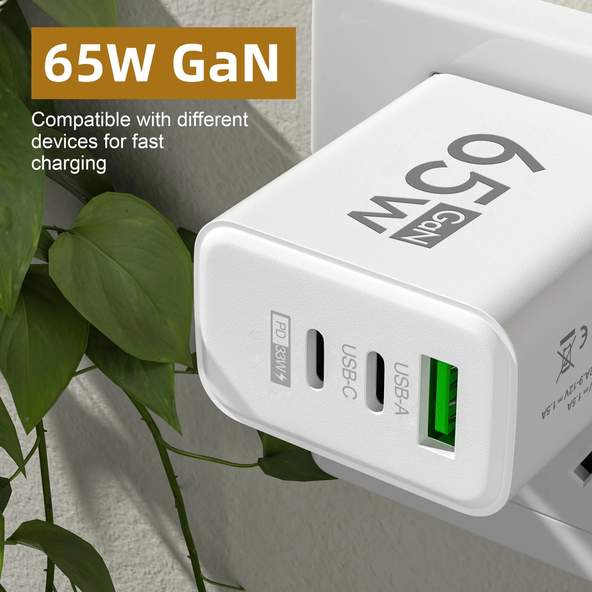 Fast Charging 65W USB-C Charger Charger PD Quick Charge 3.0 Wall For Phone Adapter For iPhone 15 Xiaomi POCO Samsung Oneplus Oasis Select