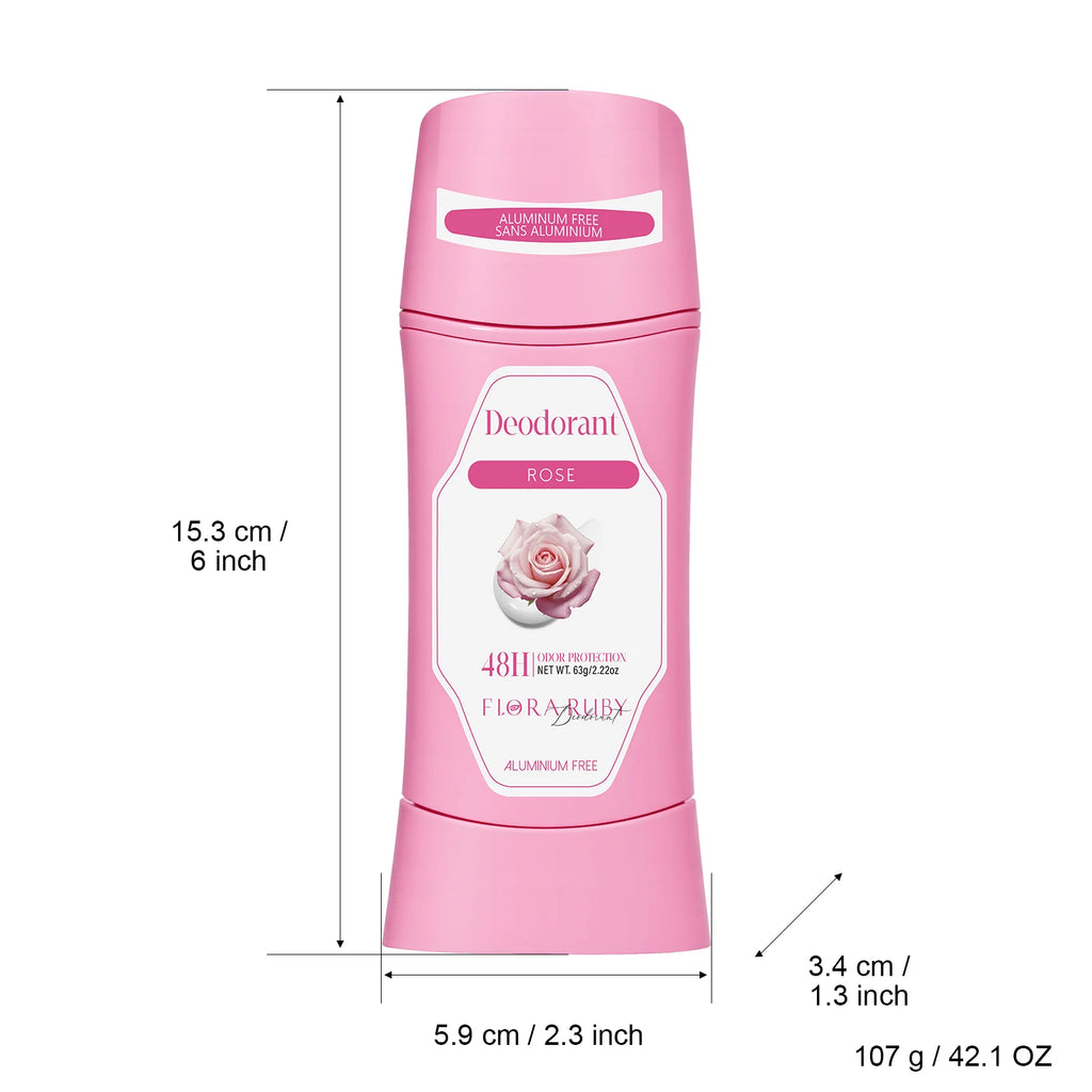 Flora Ruby 63g/Stick 48 Hour Female Deodorizer Long Lasting super fresh Scent Suppress Odor And Eliminate odor Suitable for use Oasis Select