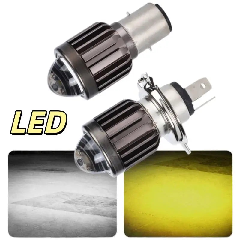 1Pcs Universal Motorcycle H4/BA20D Headlight Hard Light Led Light Motorbike Lamp Ultra-Long Illumination Distance Oasis Select
