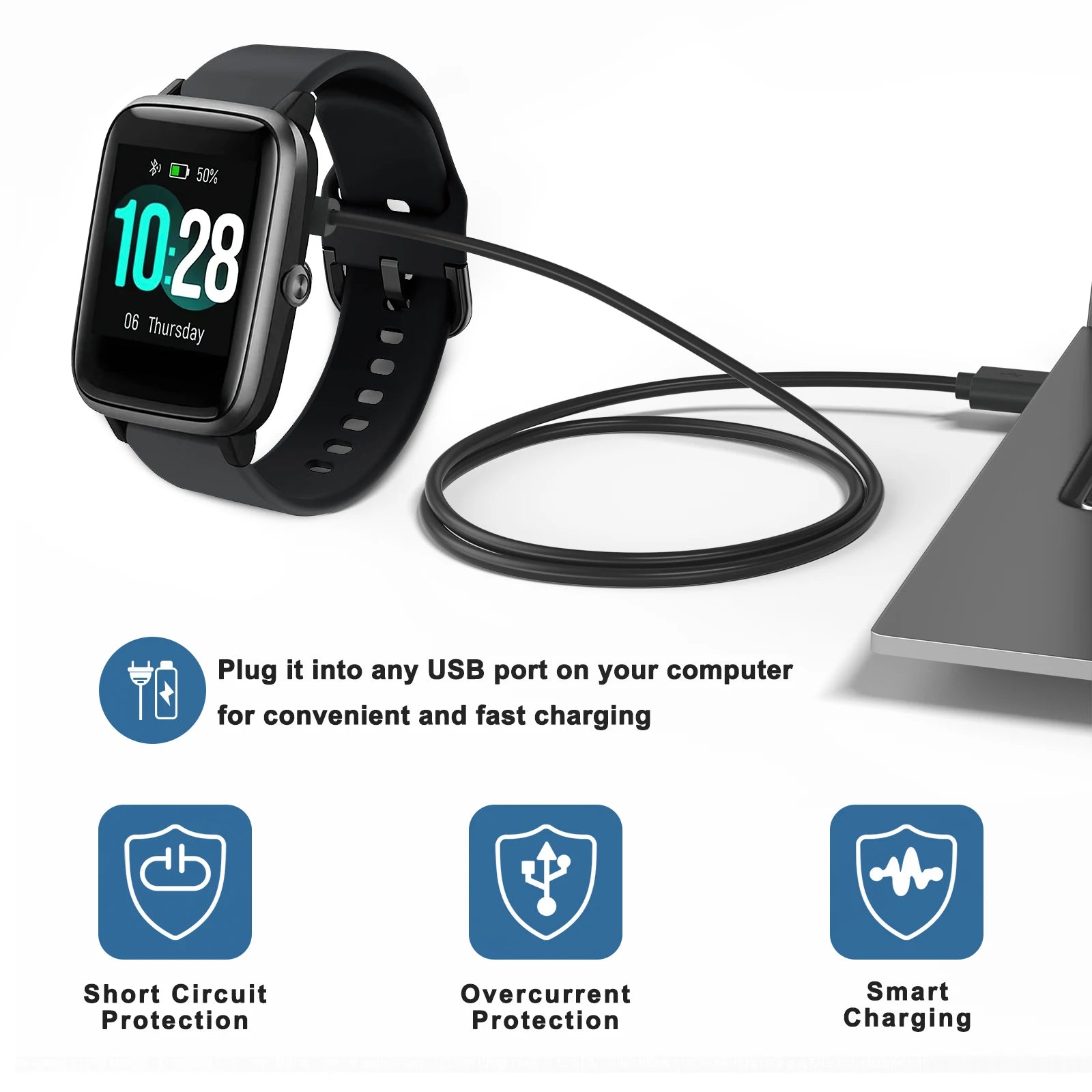 Smart Watch Charger Cable – Willful, Wyze, Letsfit, Umidigi Smartwatch Charger Cable Oasis Select