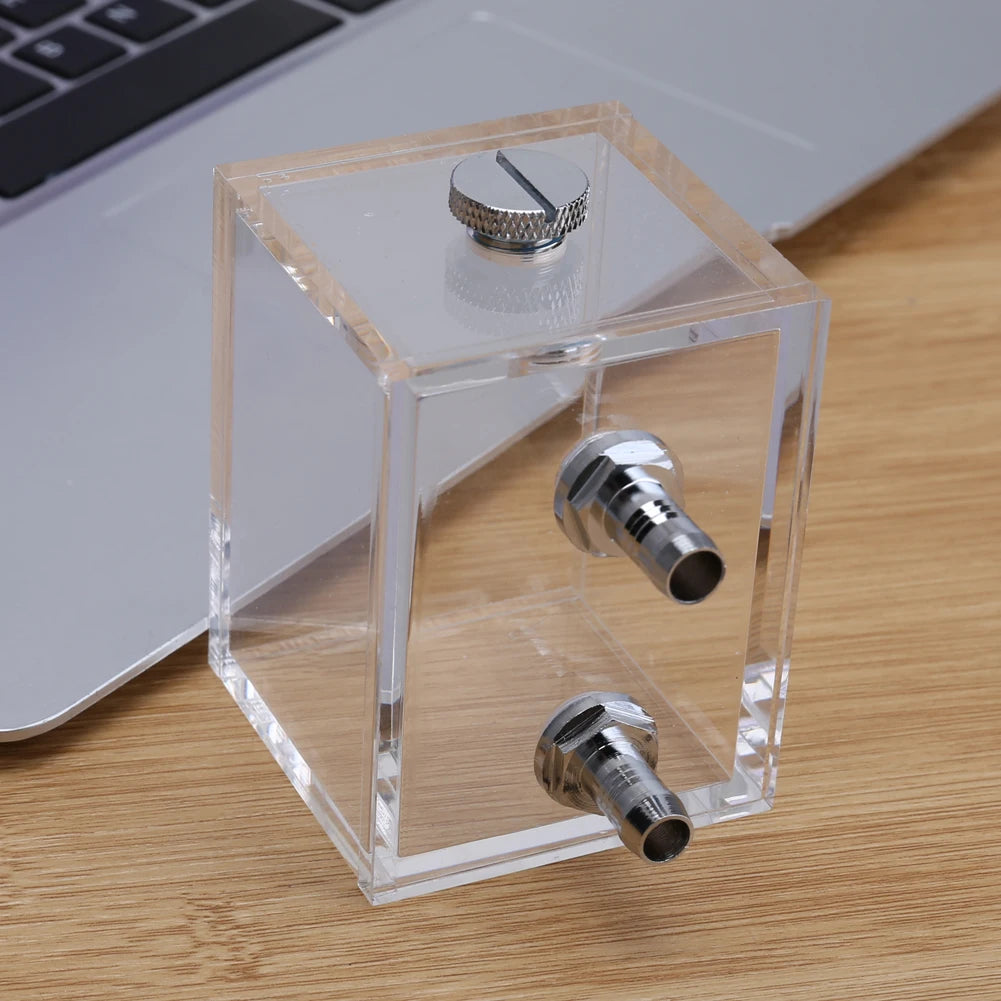 200ml Computer Water Cooled Reservoir with 2 Tube Connectors 1 Cooling Fan Block G1/4 2 Thread for PC Water Cooling System Oasis Select