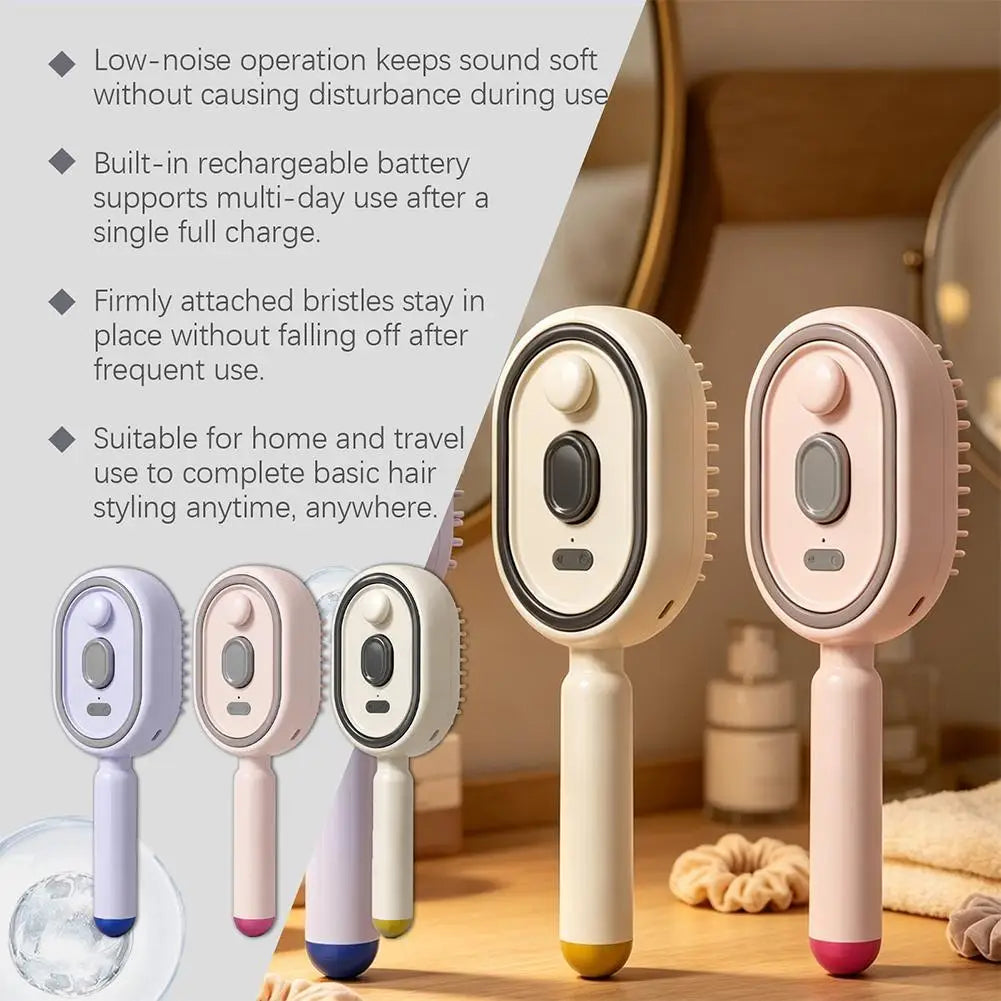 New Electric Spray Air Cushions Massage Comb Anti-static Self-cleaning Steam Essential Oil Brush Vibration Scalp Massager Combs Oasis Select