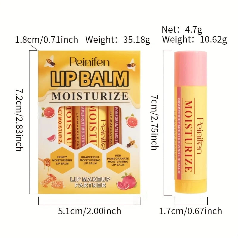 Milk Jelly Lip Balm Lip Moisturizing Fruit Moisturizing Lip Balm 3 Pieces/Set-1 Set Oasis Select