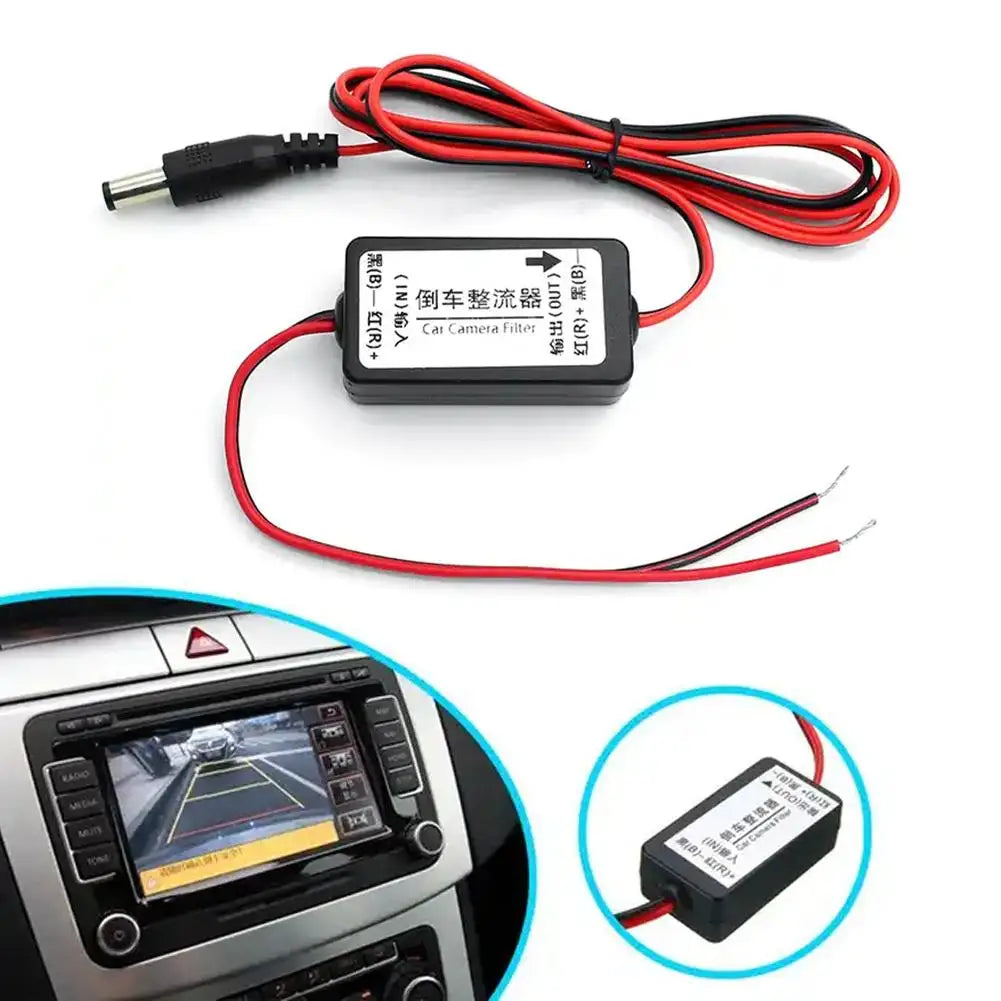 12V Anti-interference DC Power Relay Capacitor Filter Connector Auto Car Camera Filter For Car Parking Reverse Rear View Camera Oasis Select