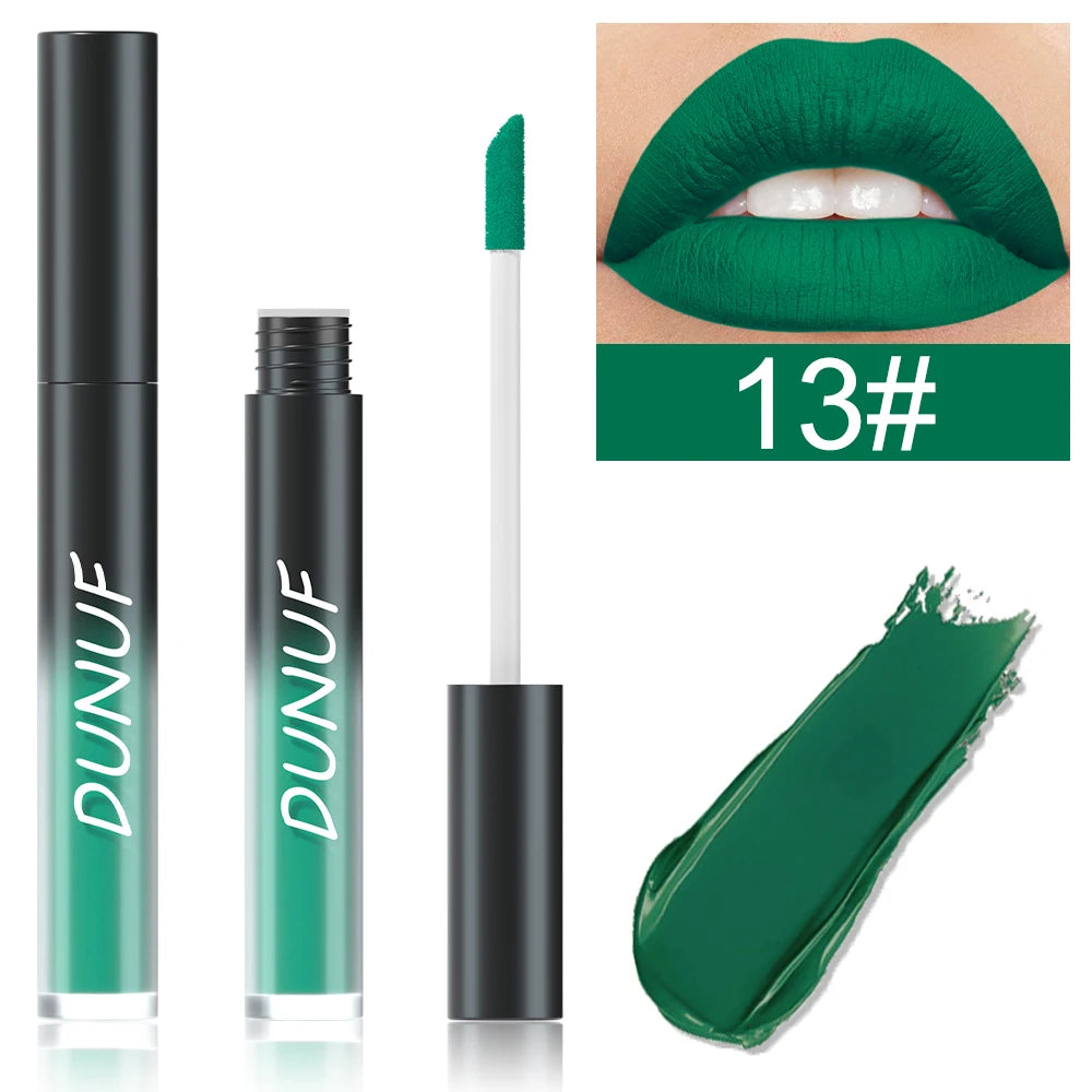DUNUF Matte Lip Gloss – 32 Colors, Long-Lasting & Moisturizing