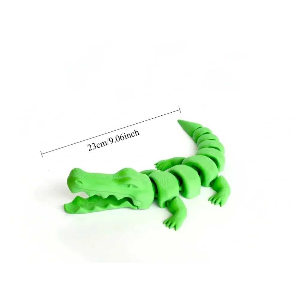 3D Printed Articulated Crocodile Figurine Joint Mobility Home Office Desktop Decor Ornament Animal Statue Household Decor Gifts Oasis Select