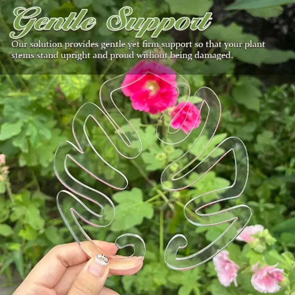 Turtle Shell Bamboo Clamp Reusable Clear Plastic Plant Stem Support Holder for Indoor and Outdoor Plants for Flower Lovers Oasis Select