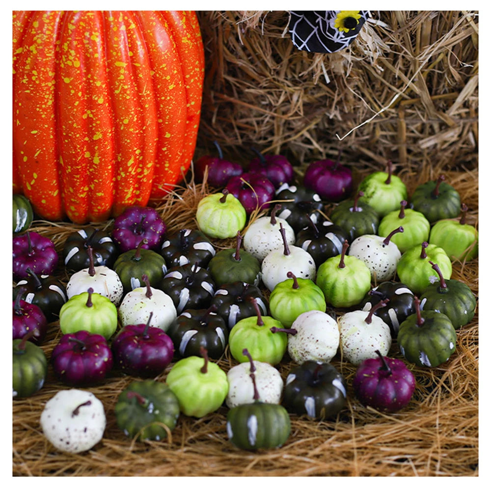 10Pcs Artificial White Orange Pumpkins Decorative Harvest Pumpkins For Fall Wedding Thanksgiving Halloween Table Centerpieces Oasis Select