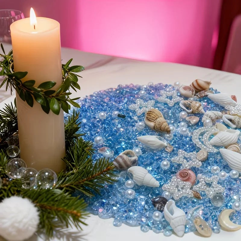 Ocean Style Nail Glitter Decorations – Star Moon Conch Resin
