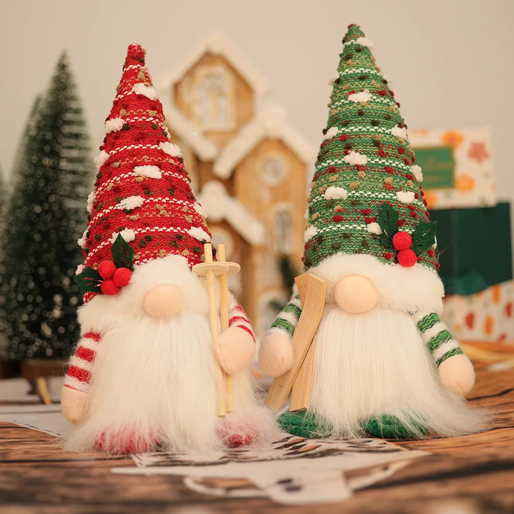 Christmas Decoration Items American Country Knitted Ribbon Light Faceless Doll Creative Glowing Rudolph Dwarf Oasis Select