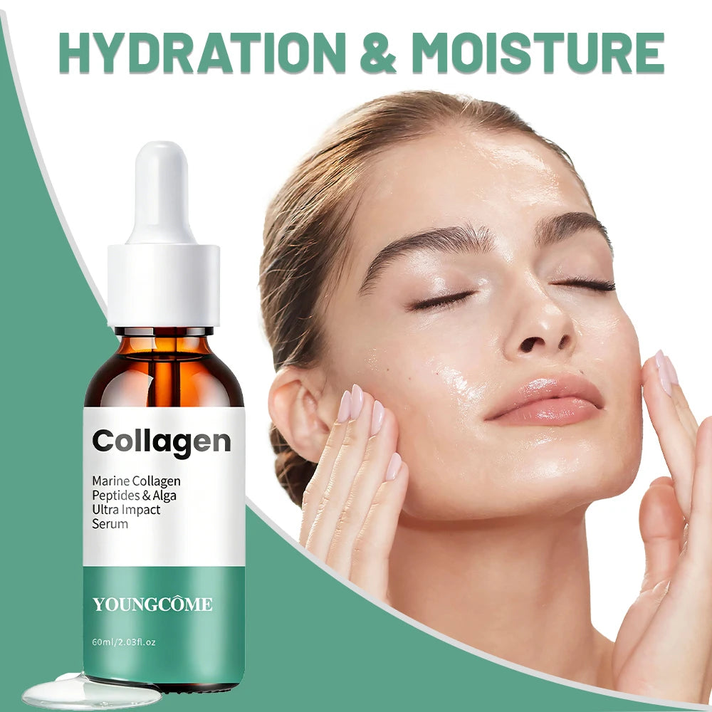 Collagen Peptide Facial Serum, Marine Collagen & Hyaluronic Acid, Daily Firming Lifting Serum for Wrinkle Reduction, Diminishes Oasis Select