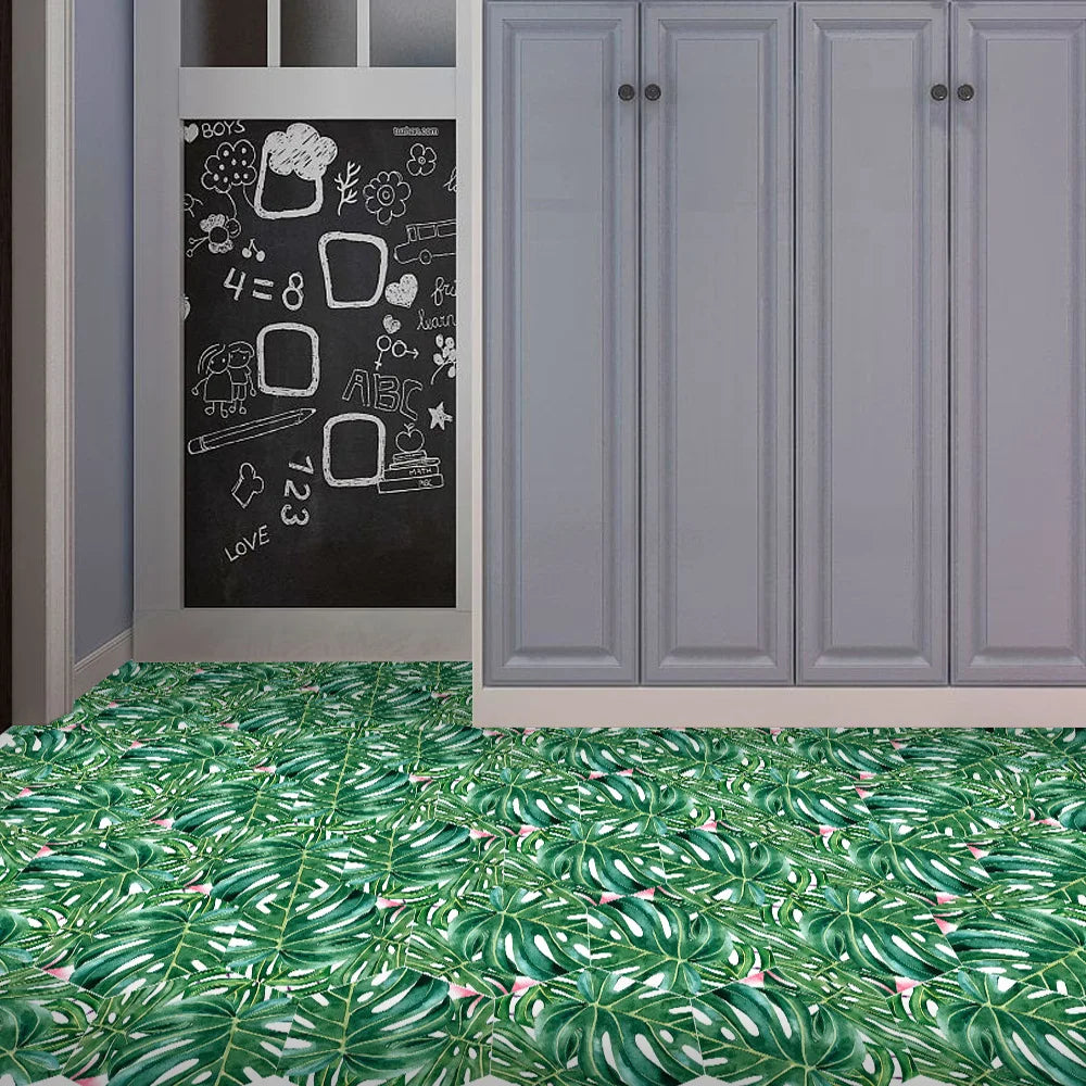 Stereoscopic simulation hexagonal self-adhesive ceramic tile decorative anti-skid coating twill film floor tile wall decor Oasis Select