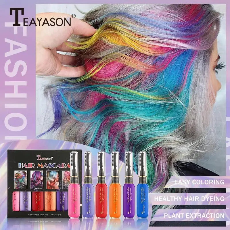 Temporary Hair Color Wax Kit – 6 Washable Shades | Plant-Based