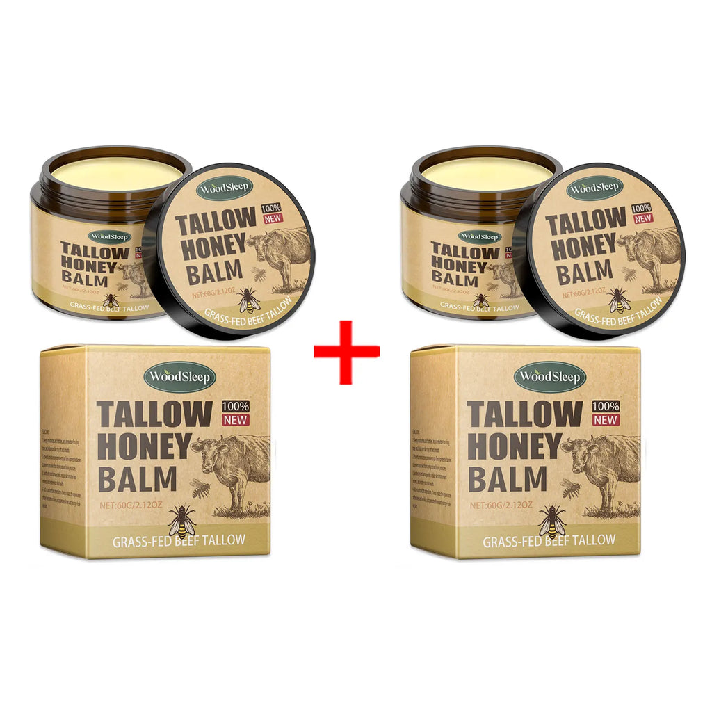 Tallow Honey Facial Moisturizer Cream Nourishing Damaged Soothing Dryness Deep Hydration for Valentines Gift Face Skin Care Balm Oasis Select 60g Boxed X 2PCS