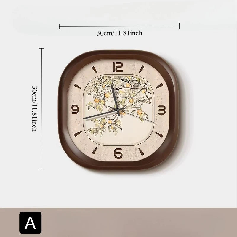 No Drill Wall Clock 2025 New Design Creative Silent 3D High End Vintage Wall Mounted Clock for Living Room and Dining Room Oasis Select A 30cm X 30cm