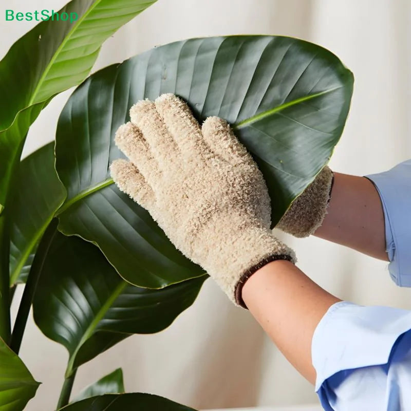 Microfiber Plant Cleaning Gloves | Reusable Dusting Gloves