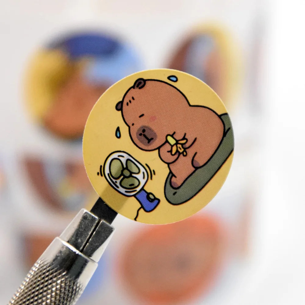 500pcs/roll Capybara Cartoon Cute Animals Sticker Suitable As Great Gift Oasis Select