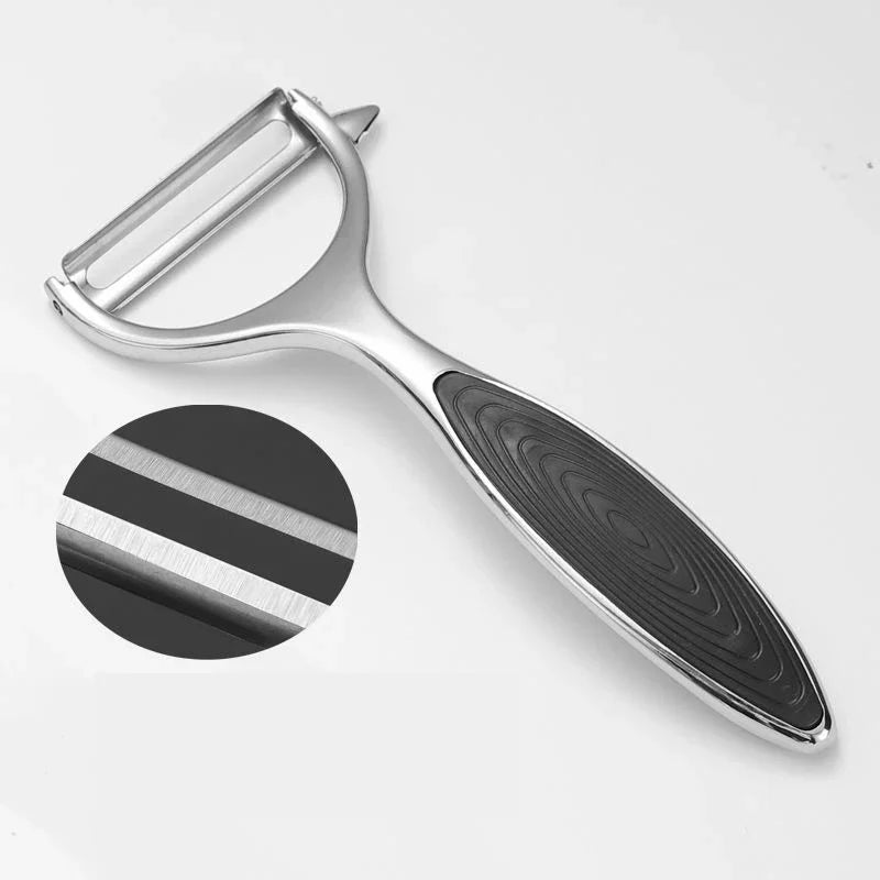 Stainless Steel Vegetable Peeler – Multi-Function Potato Peeler Vegetable Peeler Oasis Select Black-flat