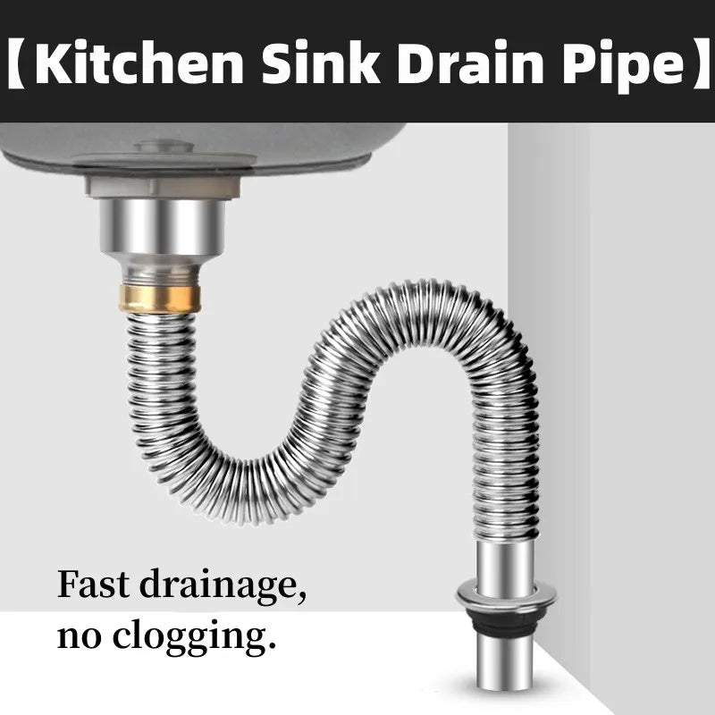 Kitchen Stainless Steel Sink Drain Filter Single Tank Drain Pipe Deodorant Wash Basin Sewer Universal Drainer Bathroom Parts Oasis Select