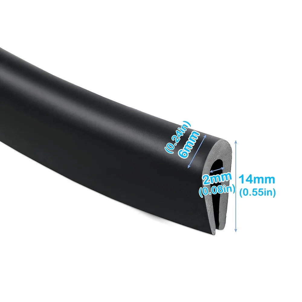 Black U-Shape Rubber Edge Trim Seal Strip 3M | Door & Car Guard