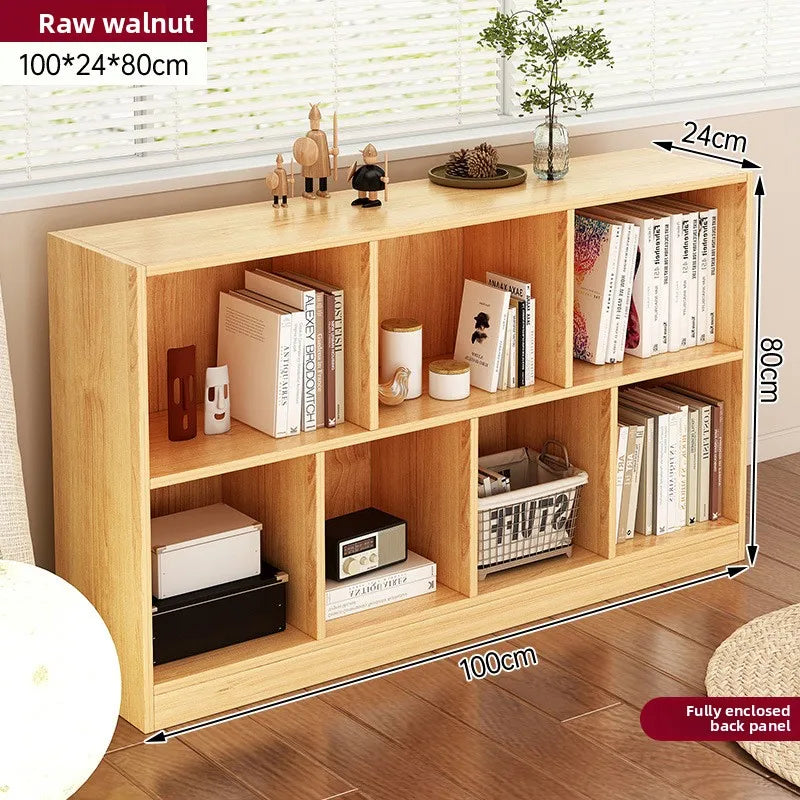 Bookshelf Bookcase Floor Shelf Home Living Room Study Combination Locker Bedroom Low Cabinet Oasis Select Log color 100-24-80
