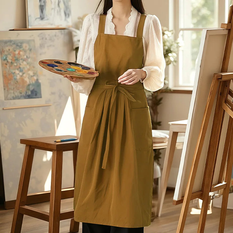 Nordic Florist Apron Cotton Gardening Coffee Shops Kitchen Aprons For Women Cooking Baking Restaurant Retro Pinafore Oasis Select