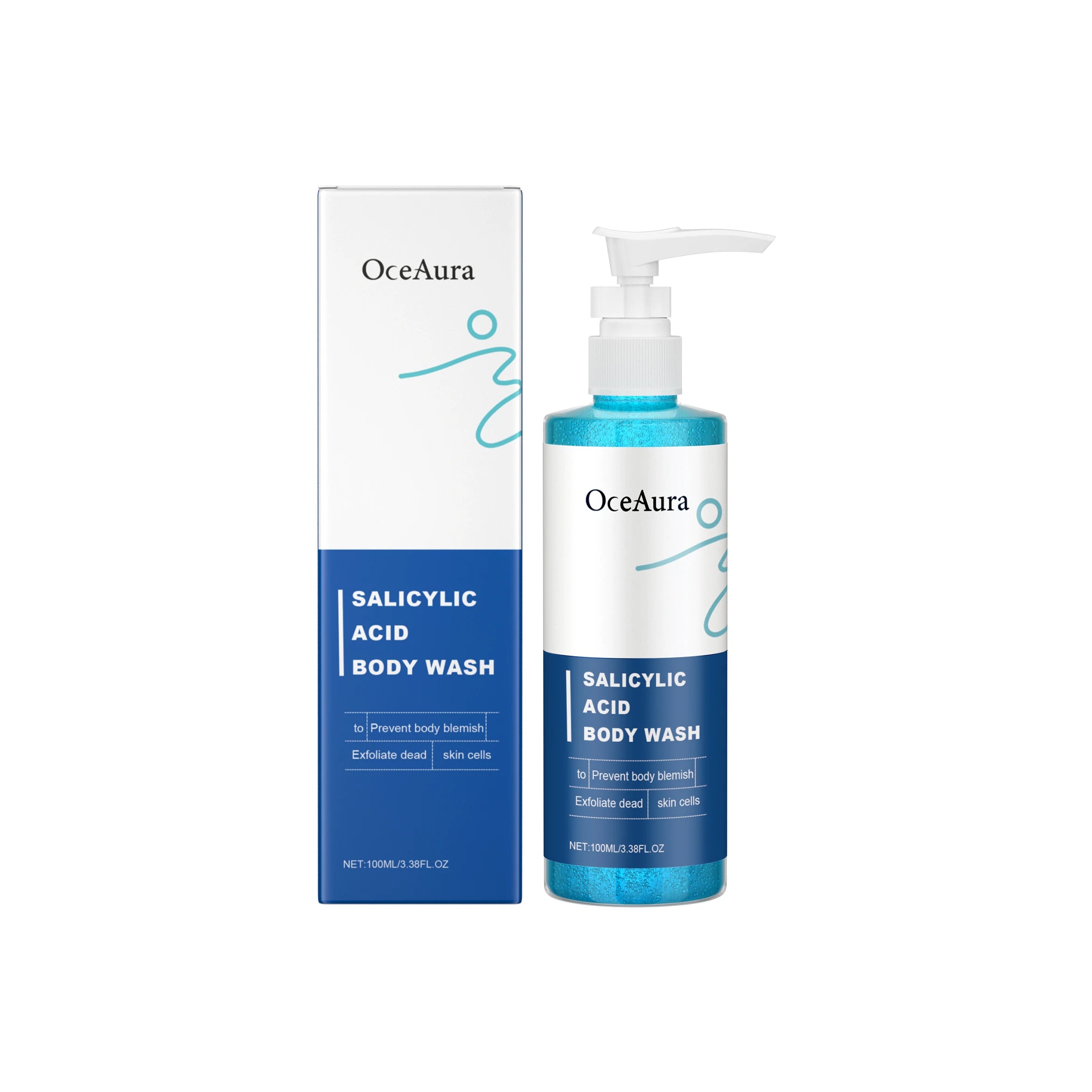 Salicylic Acid Body Wash Anti Acne Exfoliator Remove Dead Skin Brightening Shrink Pores Oil Control Smoothing Nourish Shower Gel Oasis Select 100ml boxed