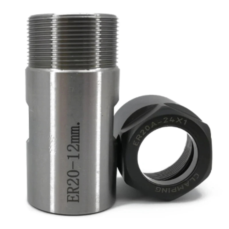 WISH 1Set C25 ER20 +7Pcs 3 -12Mm Collet Chuck Motor Shaft Extension Rod Spindle Collet Lathe Tools Holder Oasis Select