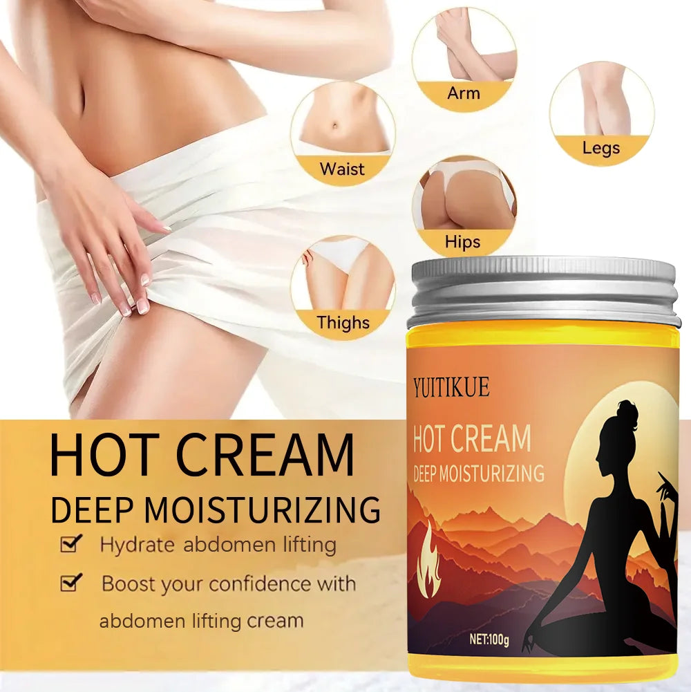YUITIKUE Hot Firming Body Cream 100g - 5-in-1 Sculpting for Waist, Arms, Thighs, Legs & Hips, with Turmeric & Mint Oasis Select