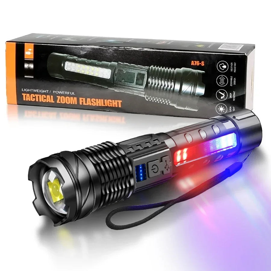KDULIT USB Rechargeable LED Flashlight | Zoomable Camping Torch