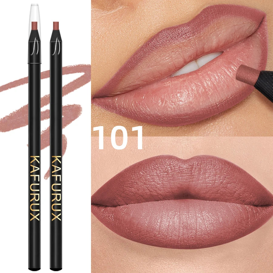 KAFURUX Waterproof Matte Lip Liner | 12 Colors, Long-Lasting