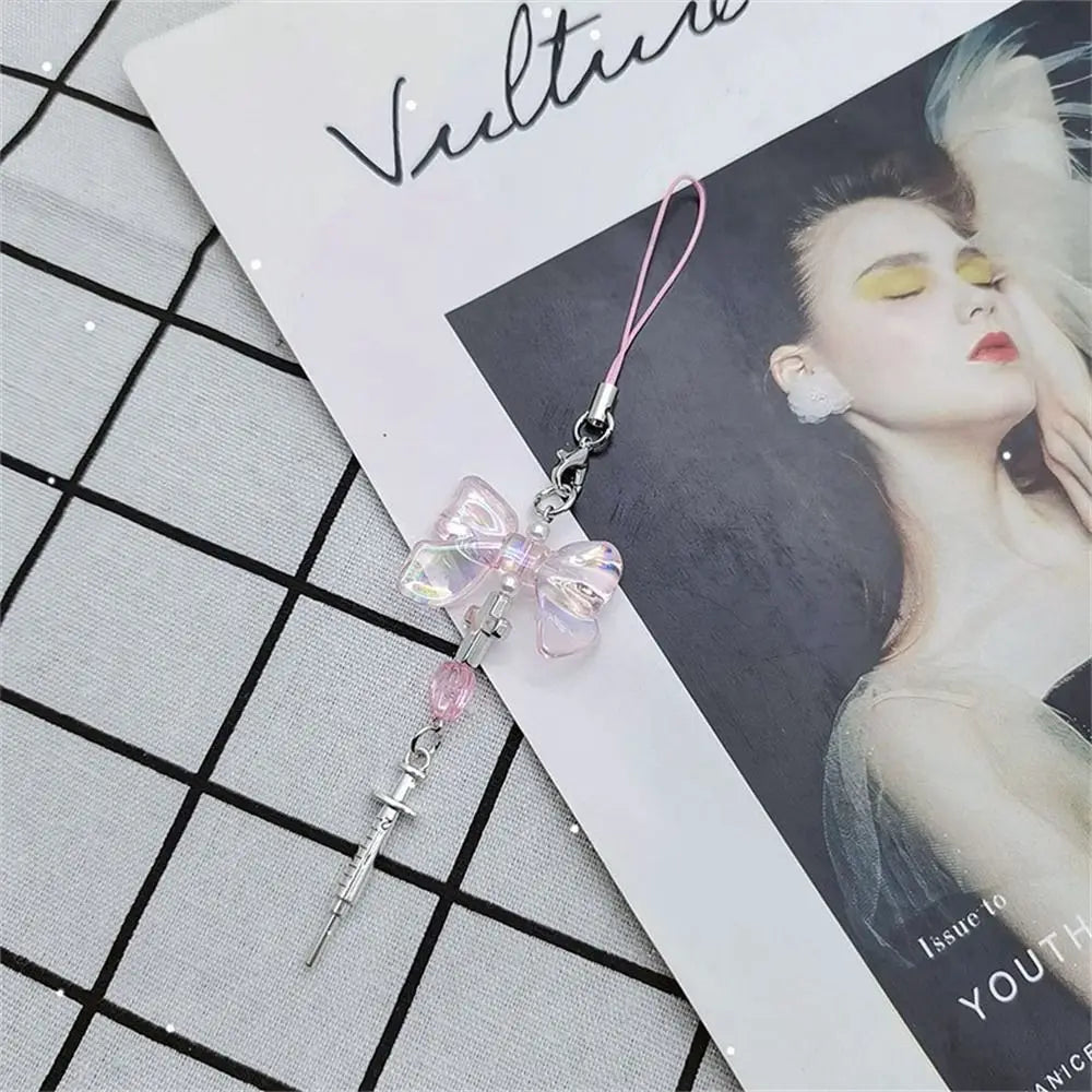 Y2k Phone Pendant Sweet Cool Girl Pink Chain Charms Kawaii Women Accessories Handmade DIY Cute Phone Strap Lanyard Oasis Select 7