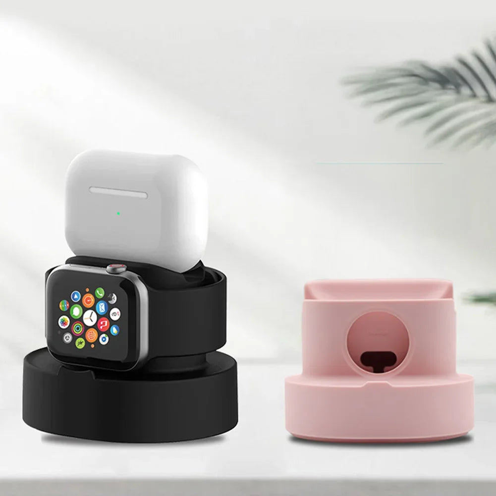 3-in-1 Silicone Charging Stand for Apple Watch & Earphones