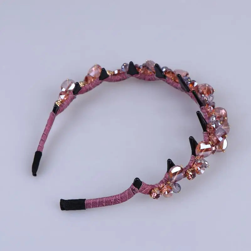 Korean Crystal Rhinestone Teeth Hair Hoop Non Slip Headband Luxury Fashion Shiny Headband For Women Hair Accessories Gifts Oasis Select A6