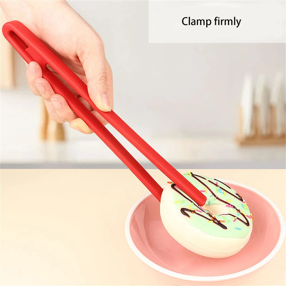 Silicone Bread Clip One-piece Design Anti-hot Anti-slip Multifunctional Food Holder Spaghetti Tongs Kitchen Tools Accessories Oasis Select